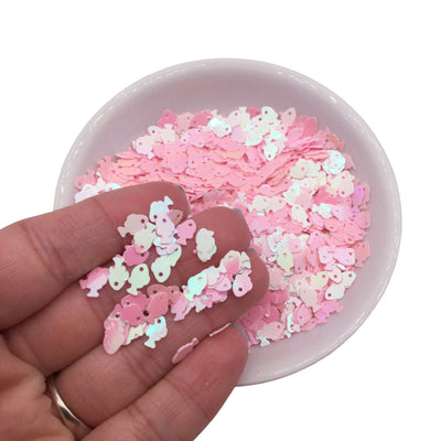 Pink Iridescent Fish Shaped Chunky Mix 20 Grams bag