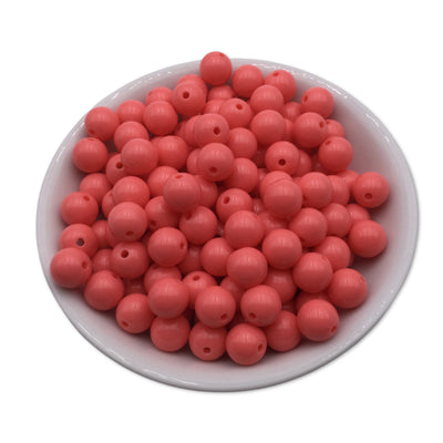 50 Coral  Bubblegum Beads 10mm, Acrylic Beads, Chunky Beads for Jewelry