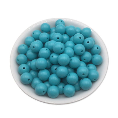50 Turquoise Blue  Bubblegum Beads 10mm, Acrylic Beads, Chunky Beads for Jewelry