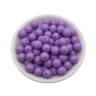 50 Lavender Purple Bubblegum Beads 12mm