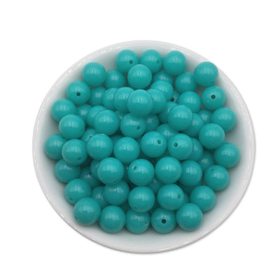 50 Dark Teal Bubblegum Beads 12mm, Acrylic Beads, Chunky Beads for Jewelry
