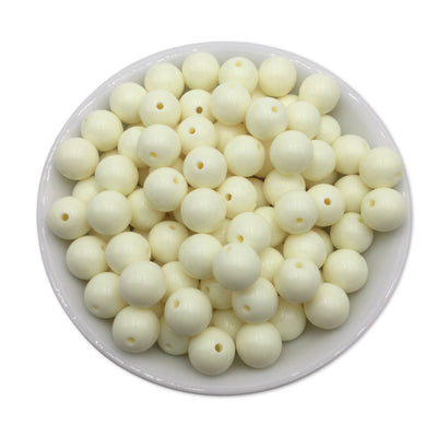 50 Ivory Bubblegum Beads 12mm, Acrylic Beads, Chunky Beads for Jewelry