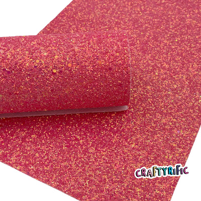 Punch Pink Chunky Glitter Sheet