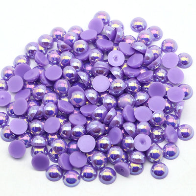 Purple AB Flat Back Pearls