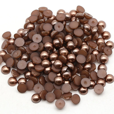Dark Topaz Brown Flat Back Pearls