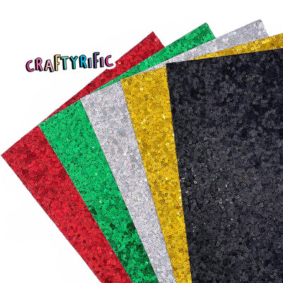 NEW Christmas Sequin Chunky Glitter Canvas Sheets