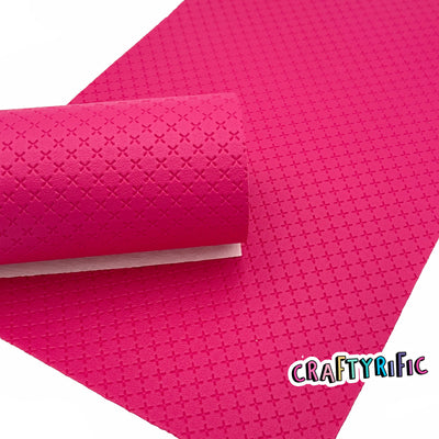 Hot Pink Criss Cross Faux Leather Sheet