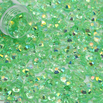 Light Green AB Transparent Jelly Flatback Resin Rhinestones Pack of 1000