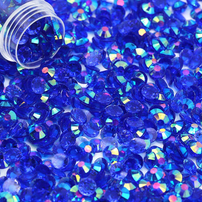 Blue Sapphire AB Transparent Jelly Flatback Resin Rhinestones Pack of 1000