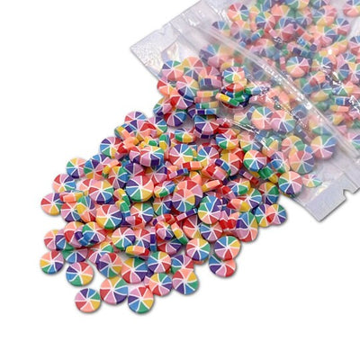 Rainbow Peppermint Polymer Clay Slices