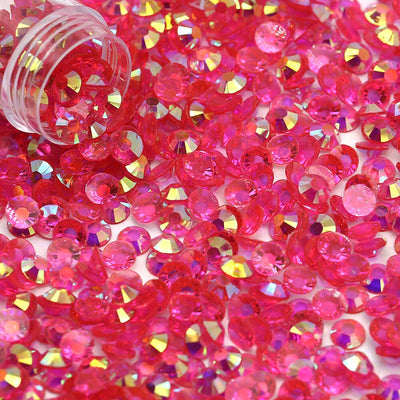 Hot Pink AB Transparent Jelly Flatback Resin Rhinestones Pack of 1000