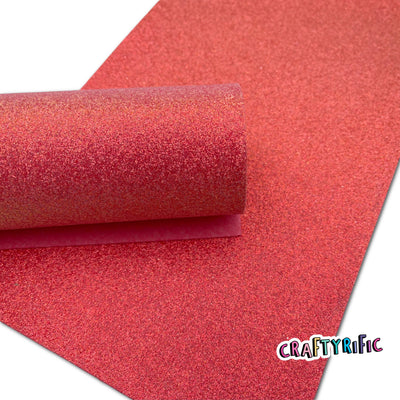 Coral Fine Glitter with Matching Color Felt Backing