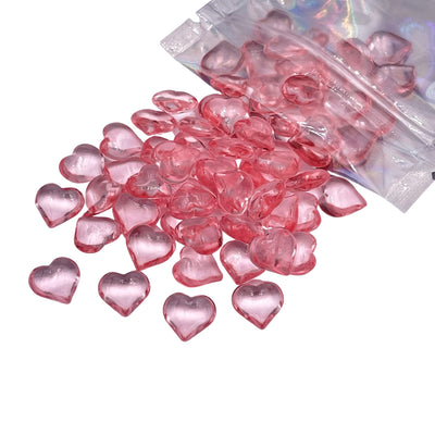 10mm Light Pink Translucent Hearts