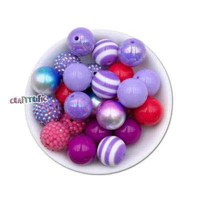 Purple Punch Chunky Bubblegum Beads 20mm 24pcs Pack