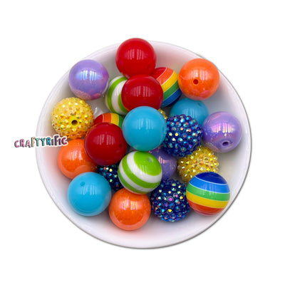 Over The Rainbow Chunky Bubblegum Beads 20mm 24pcs Pack