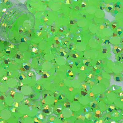 Peridot Green Jelly Flatback Resin Rhinestones Pack of 1000