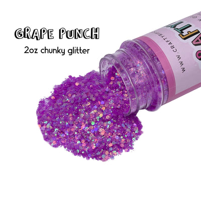 Grape Punch Chunky Glitter Mix 2oz Bottle