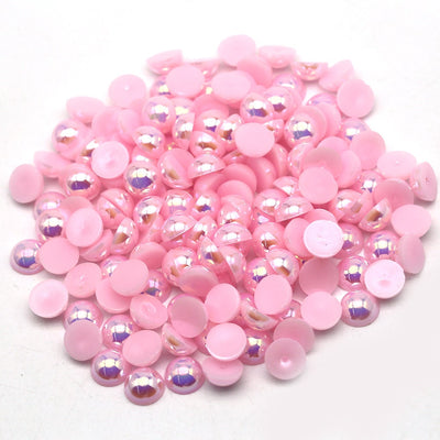 Baby Pink AB Flat Back Pearls