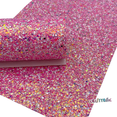 Glitz Pink Chunky Glitter Fabric