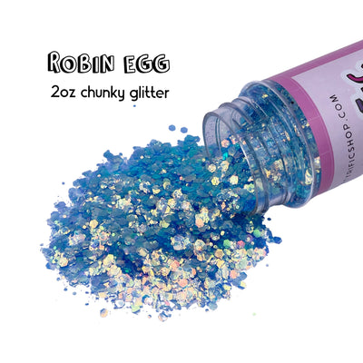 Robin Egg Chunky Mix Glitter 2oz Bottle
