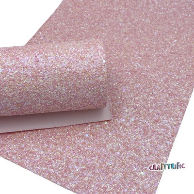 Blushing Pink Chunky Glitter Canvas Sheets
