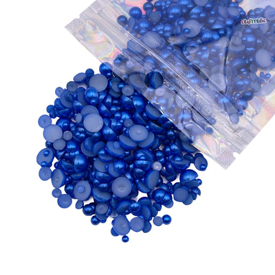 Royal Blue Mixed Sizes Flatback Pearl 1000 Pieces