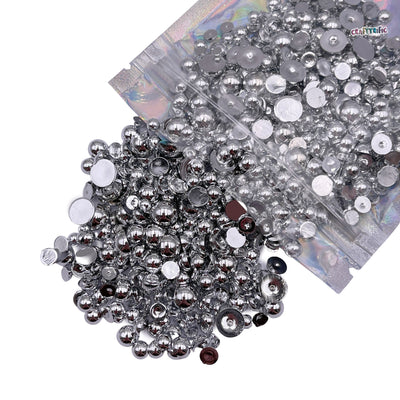 Silver Mixed Sizes Flatback Pearl 1000 Pieces