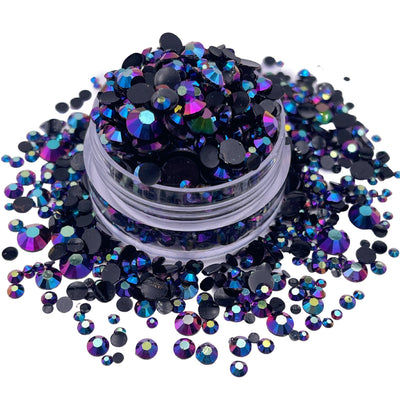 Plated Purple AB Mixed Sizes Jelly Rhinestones 2000 Pieces