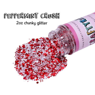 Peppermint Crush Chunky Glitter Mix 2oz Bottle