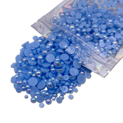 AB Baby Blue Mixed Sizes Flatback Pearl 1000 Pieces