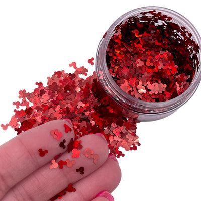 RED MOUSE Shape Loose Glitter