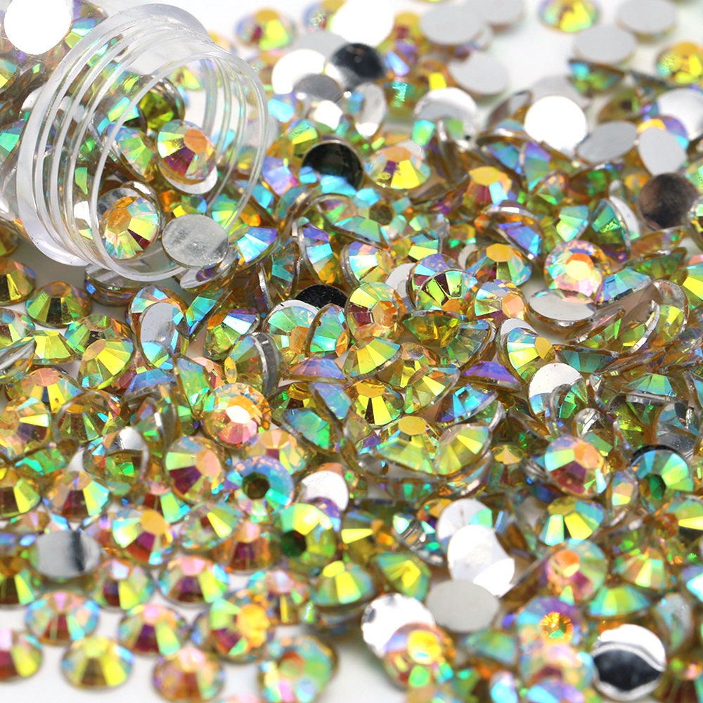 Crystal Yellow Resin AB Flatback Resin Rhinestones – Craftyrific