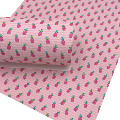 Pink Pineapple - Sweet Summer Premium Faux Leather Sheets, Custom Leather Sheets, Exclusive Design, Leather for Earrings
