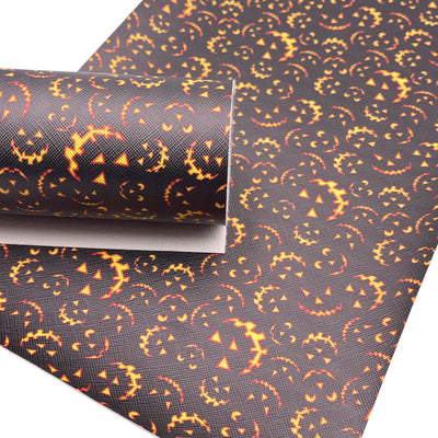 SPOOKY FACES Faux Leather Sheets