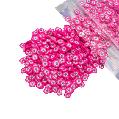 5mm Pink Flowers Polymer Clay Slices