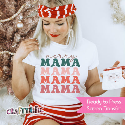 Merry Mama Matte Thin Screen Print Transfer
