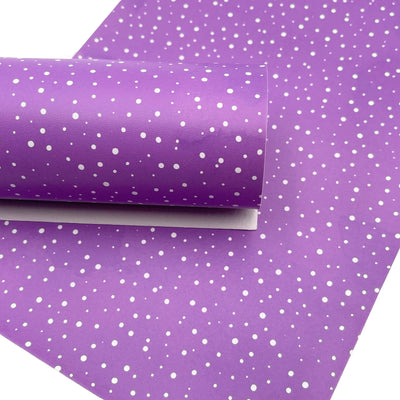Purple Dots Custom Print Faux Leather Sheet