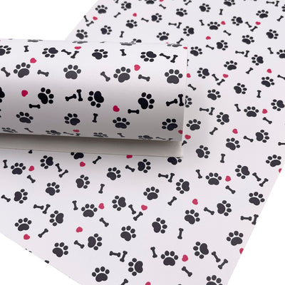 Paws and Bones Custom Print Faux Leather Sheet