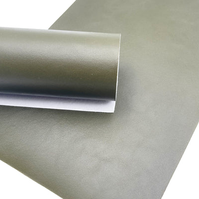 Olive Green Smooth Faux Leather Sheet