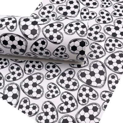 Soccer Heart Custom Print Faux Leather Sheet