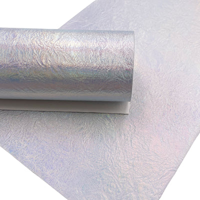 Silver Metallic Textured Faux Leather Sheet