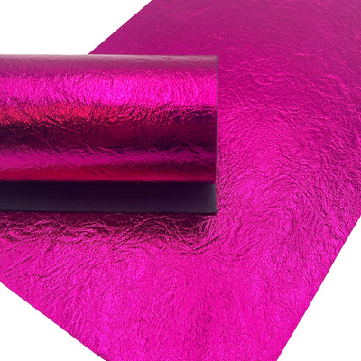 Pink Metallic Textured Faux Leather Sheet