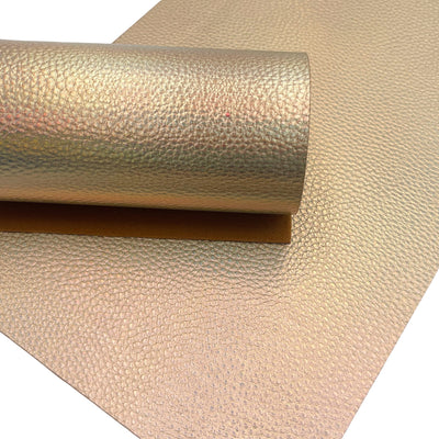 Gold Holo Pebbled Faux Leather Sheet