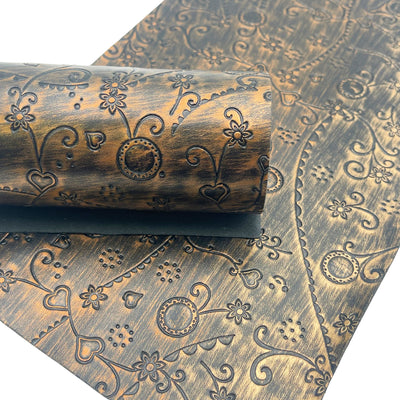 Bronze Embossed Faux Leather Sheet