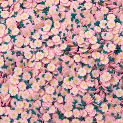 Baby Pink Flower Polymer Clay Slices, Fake Sprinkles, Clay Slices for Nail Art and Slime