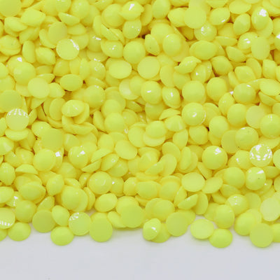 Yellow Opaque Jelly Flatback Resin Rhinestones Pack of 1000, Choose Size 3mm, 4mm or 5mm, Faceted Resin Rhinestones, Not-Hotfix